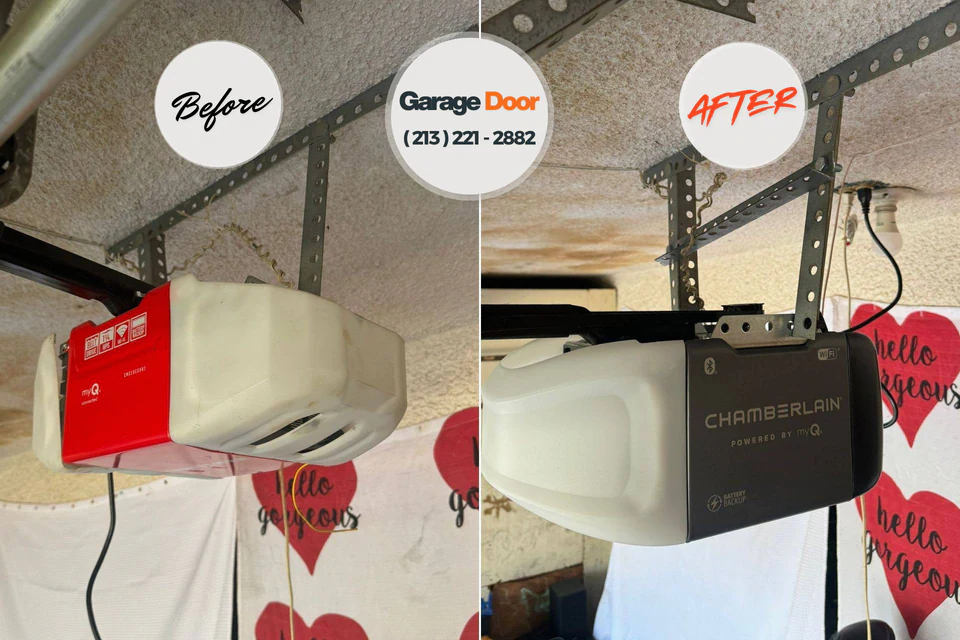 Before and after: garage door repair Newport, SC